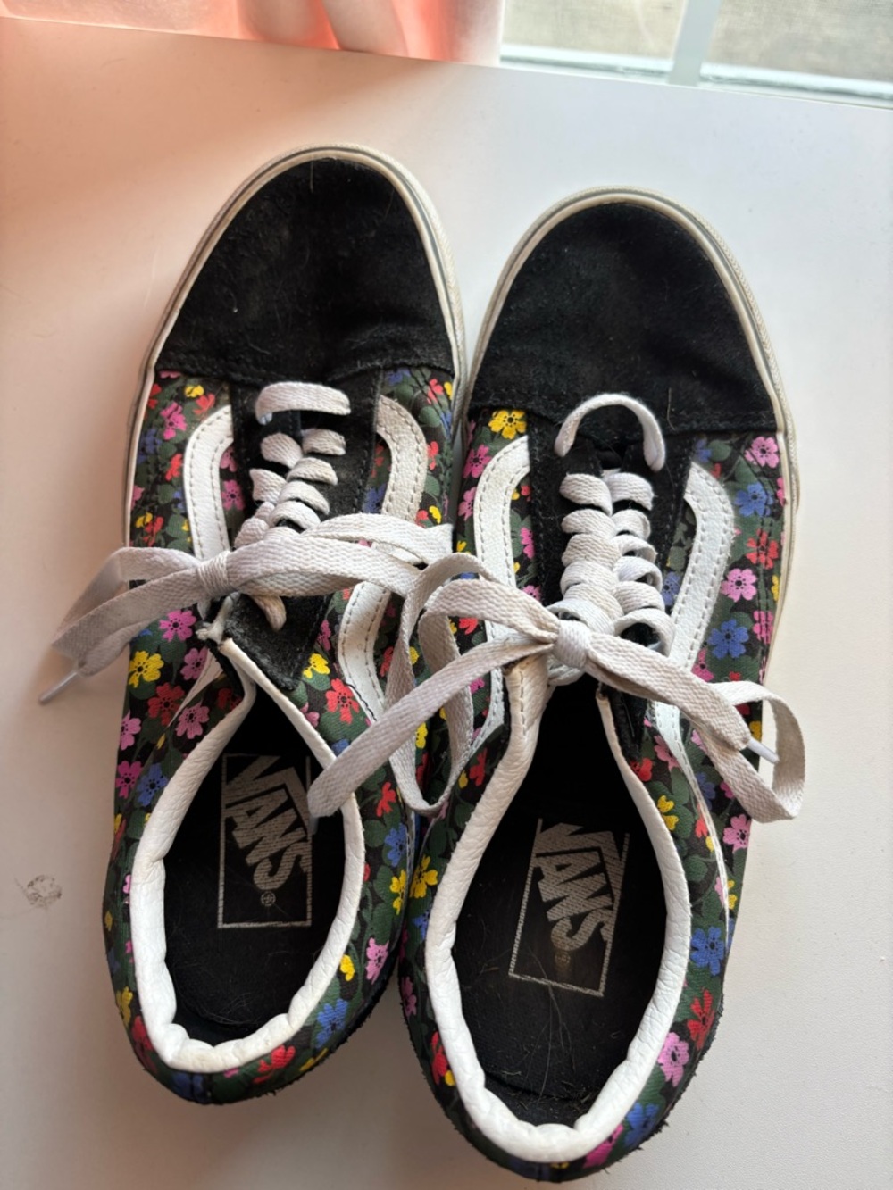 Vans Black Floral Old Skool 8.5